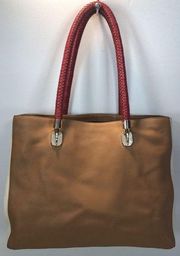 Cole Haan Multi Color Leather Purse Handbag Large Shoulder READ