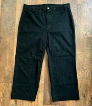 high rise, wide leg black chino/jeans, plus size 16