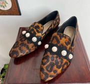 Lord & Taylor Calf Hair Leopard Print Flats size 9