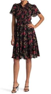 NANETTE LEPORE Flutter Sleeve Floral Print Dress Size 8