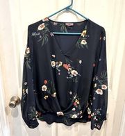 Long Sleeve Floral Blouse size Large