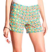 TOMMY BAHAMA Women’s Pink and Green Geo Print Linen Short