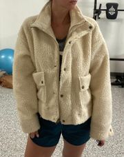 sherpa soft fleece teddy coat ivory cream Small