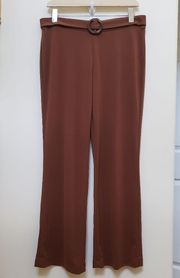 Sigrid Olsen Brown Pull On Buckle Detail Casual Pant Size Medium See Description