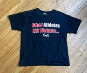 Gildan black cropped cheerleader t-shirt size large