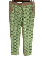 Vero Moda Classic Slim Carrot Pants Size 155/60A (9/10) Khaki Green Lace Crochet