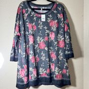 Cato  Woman Plus Sportswear Floral Distressed 2 Piece  22/24W NWT