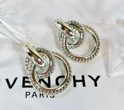 Couture Silver Tiered Hoop Clip-On Earrings