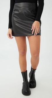 Cotton On Vegan Leather Black Mini Skirt