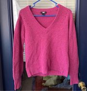 Kamila Cashmere V-Neck Sweater in Red Violet XS