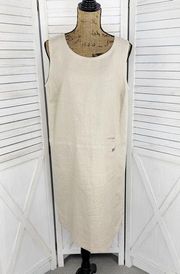 Royal Robbins Linen Sleeveless Shift Dress Tan Large