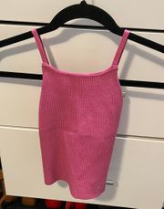 Pink Ribbed Tank Top