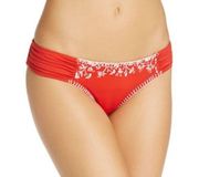 🆕 Lucky Brand Stitch in Time red bikini bottoms embroidered boho large