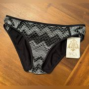 NWT  Swim Hipster Bikini Bottoms in Black & White