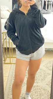 Juicy Couture Black Velvet Zip Up Jacket