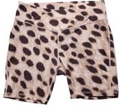 WeWoreWhat Women's Bike Shorts Leopard Animal Print Tan Crossover Waist XL