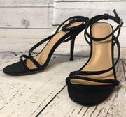 VIA SPIGA Pavlina Strappy Sandal inblack satin size 7