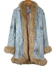 Wilsons Leather Maxima Vintage Coat Faux Fur Trim Women’s Medium Hippie Boho Y2K