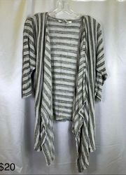 Max Studio Green & Gray Cardigan 3/4 sleeve