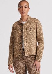 7W14649 Tomboy Trucker Leopard Jacket $99 NWOT XS