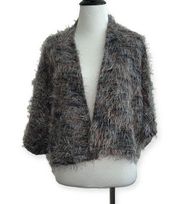 Bryn Walker small fuzzy‎ short sleeved cardigan