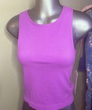 Purple seamless top sleeveless with shelf bra size S/M