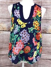 Anthropologie Maeve Melange Sleeveless Floral Lightweight Tank Top Shirt Size 8