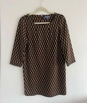 Vivienne Tam 10 Black Brown Braided Rope Dress