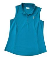 Greg Norman Blue Play Dry Collared Golf Women Polo Shirt Size Medium | 48-41