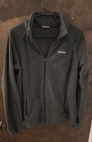 Womens Gray Fleece Full Zip Jacket