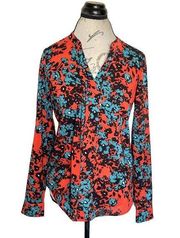 The Limited Womens Blouse Top Size Small Popover Floral Long Sleeve Office Wear