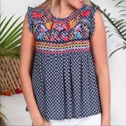 ✨ THML ANTHROPOLOGIE boho gypsy embroidered top✨