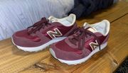 New Balance 311 Maroon And Rose Gold Sneakers