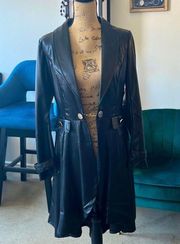 Black Button Chain Trenchcoat