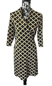 J. McLaughlin Women’s Dress Catalina Cloth Black Gold Stretchy Xsmall