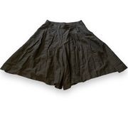 Unique Vintage Black Flowy Skort Skirt