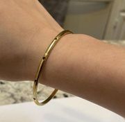 Signed Swarovski Women’s Skinny Bangle Bracelet Gold Tone Purple Crystal