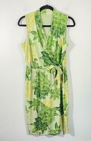 Charter Club Women's Green Leaves Print Sleeveless Jersey Knit Sheath Dress