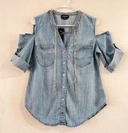 Bebe Denim shirt size xs