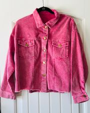 Hot Pink Corduroy Shacket