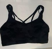 size 10 black camo sports bra