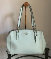 F36637 Mint Green Crossgrain Leather Small Christie Satchel Shoulder Bag