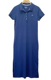 Vineyard Vines Piqué Polo Long Midi Dress Nautical Navy Blue Women’s Size Medium