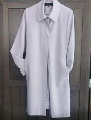 Jones New York Lined Trench Rain Work Biz Spring Dress Coat Lavender Ladies M