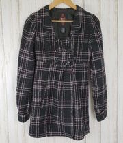 BB Dakota Plaid Tweed Pea coat