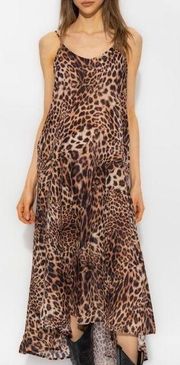 NWOT ALLSAINTS Essie Evita Leopard Maxi Slip Dress size 2