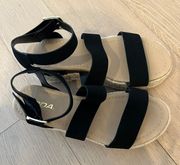 Black Platform Wedge Sandals