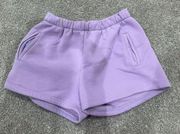 purple sweatshorts