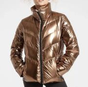 Like New! Athleta Lofty Metallic Bronze Down Puffer Jacket | XXS