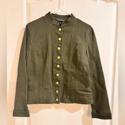 Baccini Green Button Down Denim Jacket